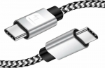 Kabel USB Techly USB-C - USB-C 1 m Black and gray (ICOC MU2CC-010-AL)