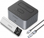 Orico on 2 disks with cloning function M.2 NVME 2.5"/3.5 HDD / 2.5" SSD - szara