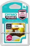 DYMO D1 Schriftband Vinyl 12mmx5.5m schwarz->wei&szlig;