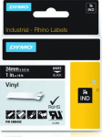 Kleepkirjalint Dymo 24mm, must/valgel RHINO Tape 1805431 Black on White, Coloured Vinyl 5.5m