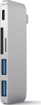 Satechi Type-C Pass Through USB Hub with USB-C Charging Port - Hub - 2 x SuperSpeed USB 3.0 + 1 x SuperSpeed USB 3.0 (laden)