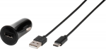 Vivanco autolaadija USB-C 3A 1m, must (38669)