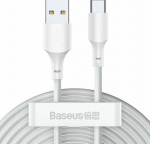 Kabel USB Baseus USB-A - USB-C 1.5 m White (TZCATZJ-02)