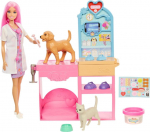 Mattel Barbie: You Can be Anything - Fast Cast Veterinarian Clinic Doll and Accessories (JFX93)