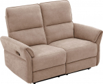 Recliner sofa DAMIKA 2-seater with electric mechanism, light brown