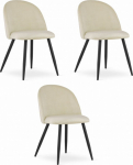 Leobert BELLO chair - velvet beige / black legs x 3