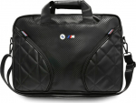 BMW Carbon Pockets & Metal Logo 16" Laptop Bag Black