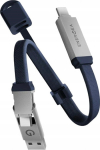 Kabel USB Energea Kabel Sheath Key 2w1 USB-C do USB-C/USB-A 480Mbps 60W 15cm niebieski