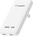 Verbatim Slim GaN Charger 2 Port 65W (EU/UK/US) White