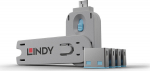 Lindy USB Port Blocker 4P Blue w/Key, USB Port Blocker - Pack 4