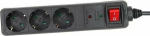 Listwa zasilająca InLine przeciwprzepięciowa 3 jack 1.5 m czarna (16431P)