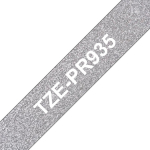 Kleepkirjalint Brother TZE-PR935 s&auml;delev h&otilde;bedane, valge tekst, laius 12mm