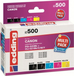 EDDING EDD-500 - Ink on Pigmentbasis - Schwarz - cyan - Magenta - Gelb - Canon - Multi pack - Canon Pixma iP3600 / iP4600 / iP4700 / MP540 / MP550 / MP560 / MP620 / MP630 / MP640 / MP980 - Inkjet Printer