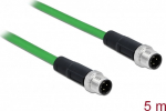 DELOCK network cable M12 4 Pin D-encoded ST zu ST TPU 5 m
