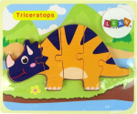 Lean Sport Wooden Puzzle Dinosaurs Triceratops Ankylosaurus Orange