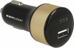 DELOCK Navilock Car charger 1 x USB Type-C&trade; + 1 x USB Type-A