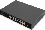 DIGITUS Switch 16-Port 10/100 32W PoE schwarz