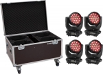 Eurolite Set 4x LED TMH-X4 Moving Head Wash Zoom+ Case 20000685