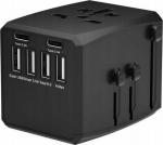 MicroConnect World Travel Adapter, 4 USB A, and 2 USB C ports