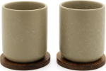 1x2 Bredemeijer Tea Cups Umea 200ml beige with coaster 142025