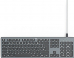 Hama CK-400, Full size (100%), Kabelgebunden, USB, scissor switch, QWERTZ, Schwarz, Dark grey