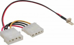 InLine Molex x2 - 3-pin, 0.15m, Multicoloured (33344)