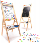 RoGer Double-sided magnetic wooden board + educational accessories 38x38x90cm