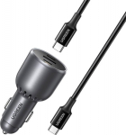 Car Charger UGREEN EC705, USB + 2x USB-C, 130W + kabel 1m 5A