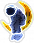 Neon Beline Light Astronaut on the moon