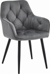 Leobert YORK chair - dark gray velvet / black legs x 1