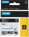 Dymo Rhino Coloured Vinyl - Vinyl - Permanent adhesive - White on black - Roll (1.9 cm x 5.5 m)