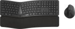 Rapoo 8810ME dark grey Ergonomic wireless Set - Mouse - 1.600 dpi