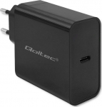 Qoltec Super Quick PD Charger | 1xUSB-C | 65W | 5-20V | 3-3.25A | Black