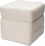 Home Styling Collection Cube pouf with storage SQUARE, sheepskin upholstery, 38 x 38 x 37 cm
