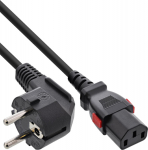 Power Cable InLine Power cable Protective connector angled on C13 z blockade 1m