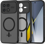 Kaitse&uuml;mbris Magmat MagSafe, Xiaomi Poco F8 Pro, matt l&auml;bipaistev musta &auml;&auml;rega, Qi2/MagSafe &uuml;hilduv, Tech-Protect