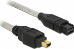 DELOCK FireWire-Kabel FW400 4Pin -> FW800 9Pin St/St 1.00m