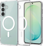 &Uuml;mbris Ultra Hybrid (MagFit), Samsung Galaxy S26 FE, l&auml;bipaistev valge Qi2/MagSafe ringiga, Spigen