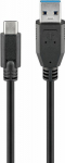 Wentronic Goobay 71221 USB-C to USB A 3.0 cable, black, 2m | Goobay | USB-C to USB-A USB-C male | USB 3.0 male (type A)