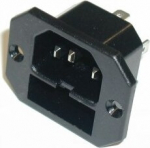 Wentronic Connector IEC panel mount, with fuse 6A 250V