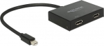 Delock DisplayPort 1.2 Splitter 1 x mini DisplayPort in > 2 x DisplayPort out 4K (87695)