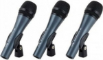 SENNHEISER 3PACK E835, MICROPHONE SET WITH 3X E 835, VOCAL MICROPHONE, DYNAMIC, CARDIOID, INCLUDING MICROPHONE BRACKET AND CASES