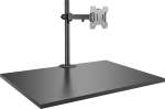 Lindy Single Display Bracket w/ Pole & Desk Clamp - Befestigungskit - einstellbarer Arm - f&uuml;r Monitor - Stahl - Schwarz - screen size: 43.2-71 cm (17"-28")