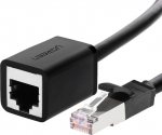 Ugreen mains extension cord Ethernet RJ45, Cat. 6, FTP, z metal plug 3m czarny