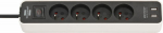 Brennenstuhl Ecolor power strip 4 jack 1.5 m black and white (1153244026)
