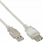 Cable USB InLine USB-A - USB-A 2 m Transparent (34618)