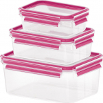 Emsa Clip&Close 515584 transp./himbeere 3-tlg