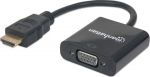 MANHATTAN Converter HDMI -> VGA St/Bu black Polybag