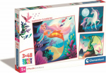 Clementoni Puzzle Super Color Fantastic Creatures 3 x 48 element&oacute;w