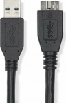 Kabel USB Nedis USB-A - micro-B 0.5 m Czarny (CCGL61500BK05)